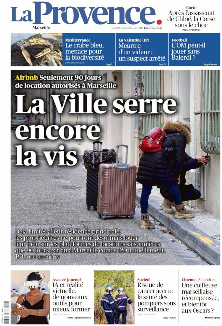 Portada de La Provence (Francia)