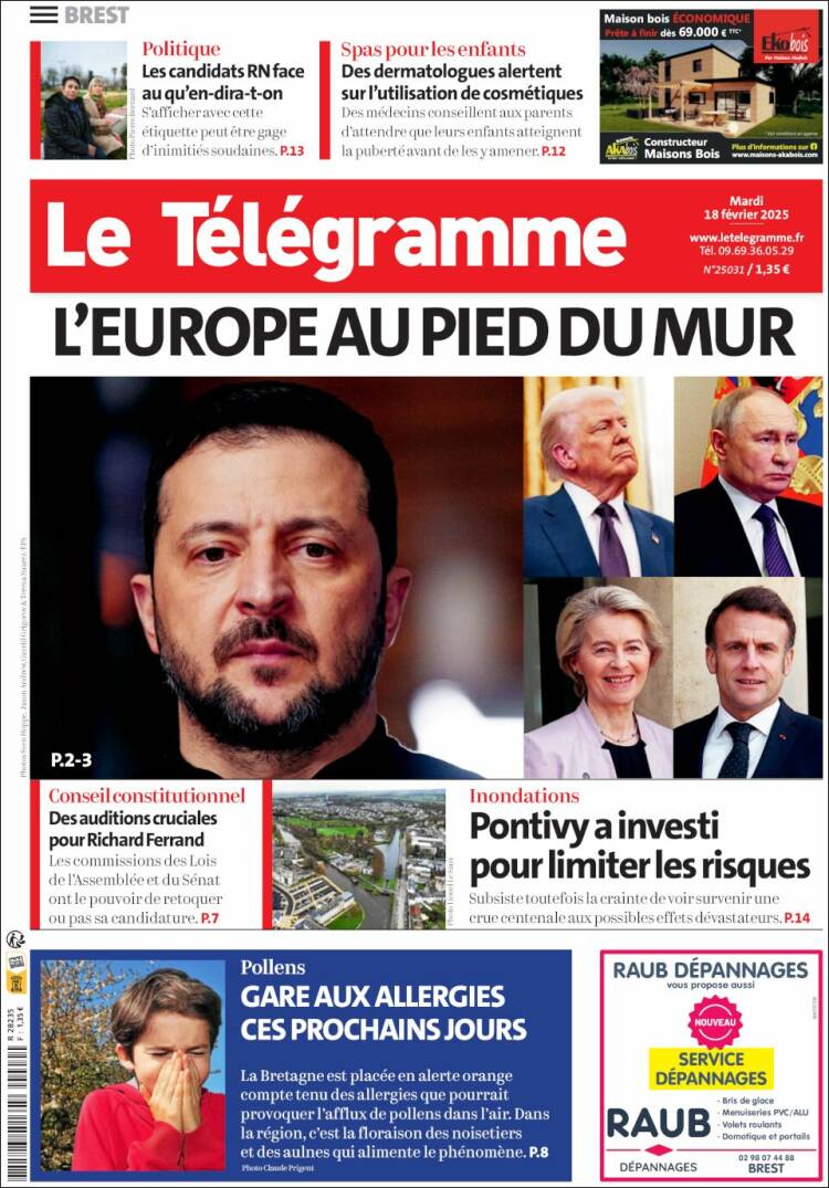 Portada de Télégramme (Francia)