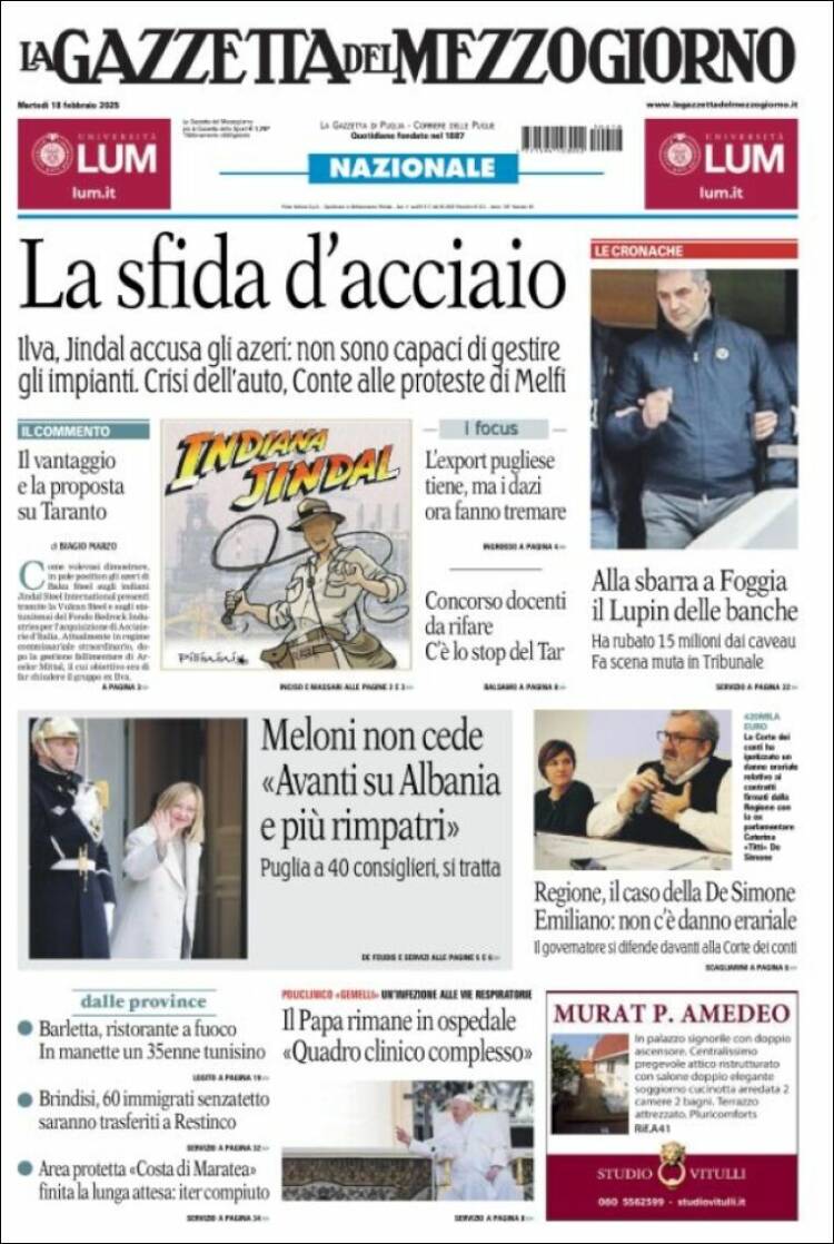 Portada de La Gazzetta del Mezzogiorno (Italy)