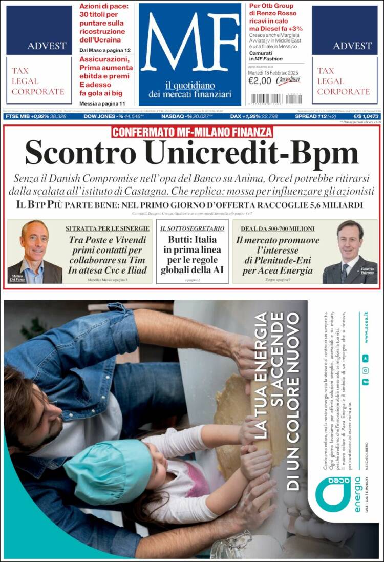 Portada de Milano Finanza (Italia)