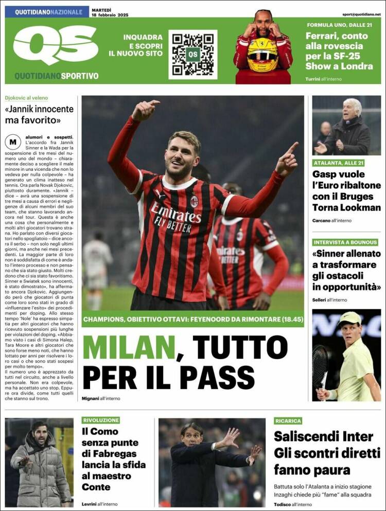 Portada de Quotidiano Sportivo (Italy)