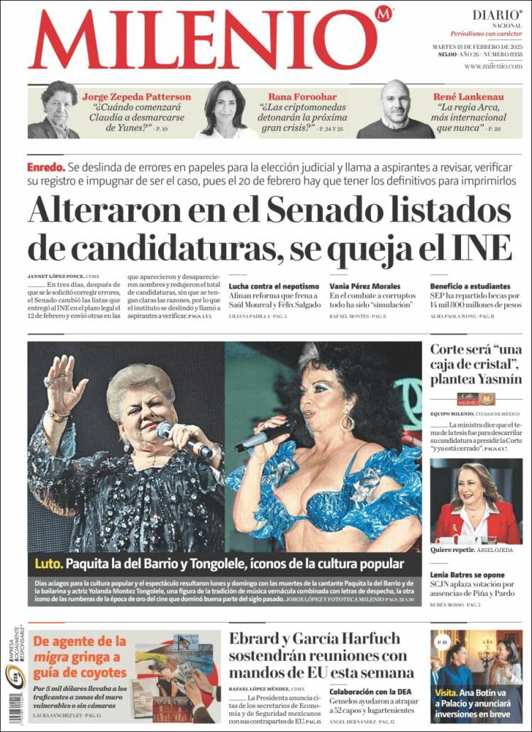 Portada de Milenio (Mexico)