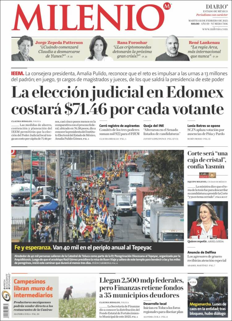 Portada de Milenio - Estado de México (Mexico)