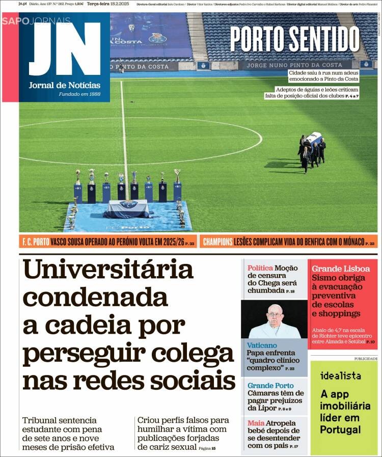 Portada de Jornal de Notícias (Portugal)