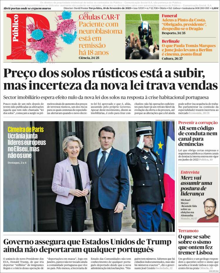 Portada de Público (Portugal)