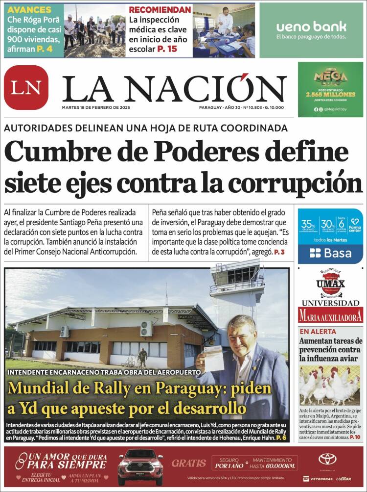 Portada de La Nación (Paraguay)