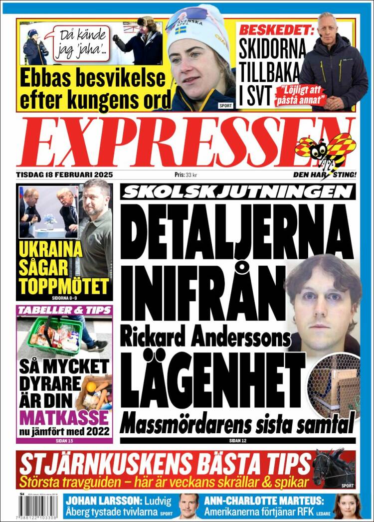 Portada de Expressen (Sweden)