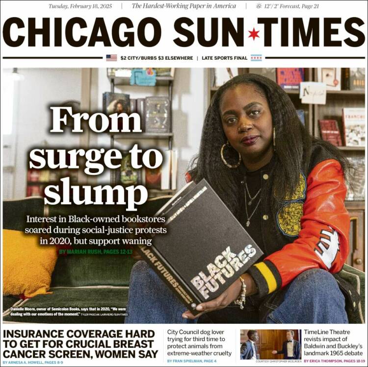 Portada de Chicago Sun-Times (USA)