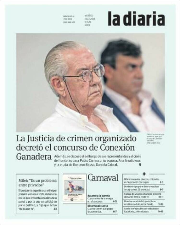 Portada de La Diaria (Uruguay)