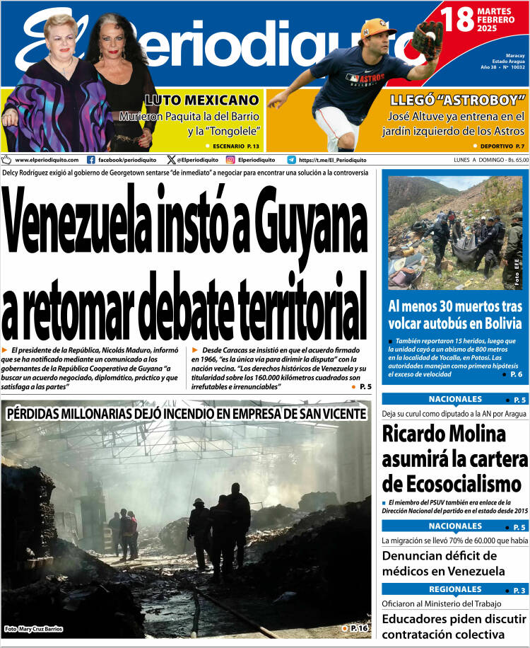 Portada de Periodiquito de Aragua (Venezuela)