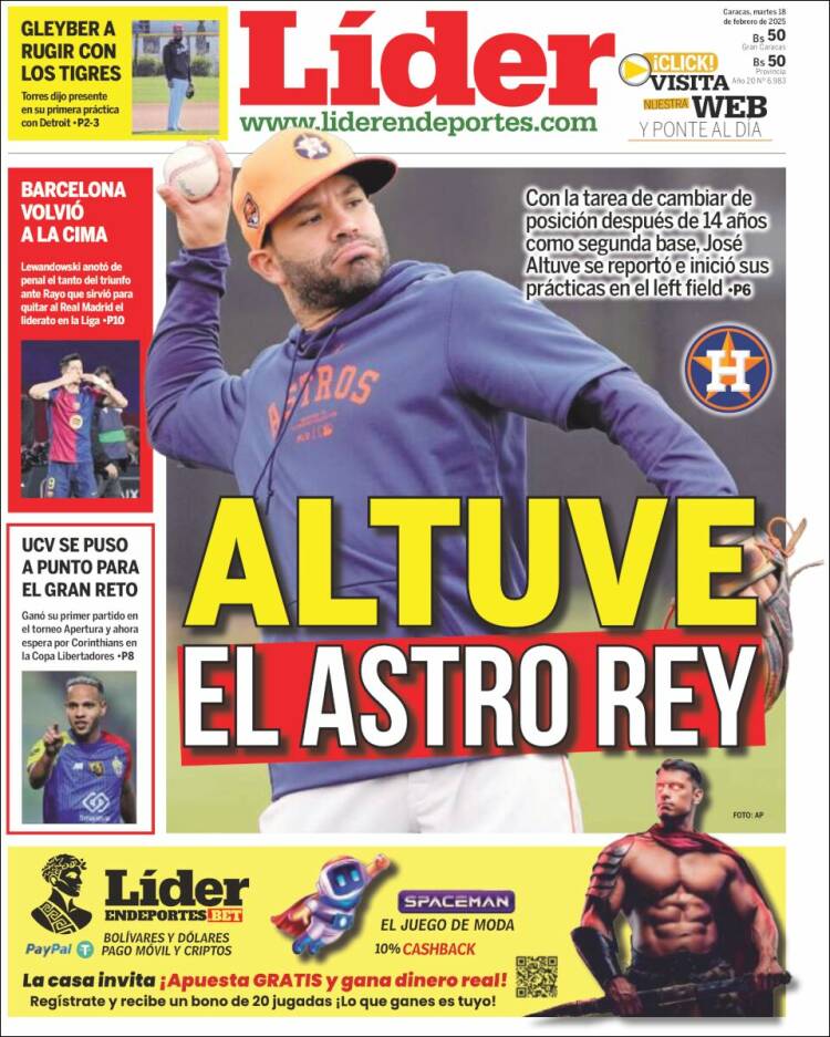 Portada de Lider en deportes (Venezuela)