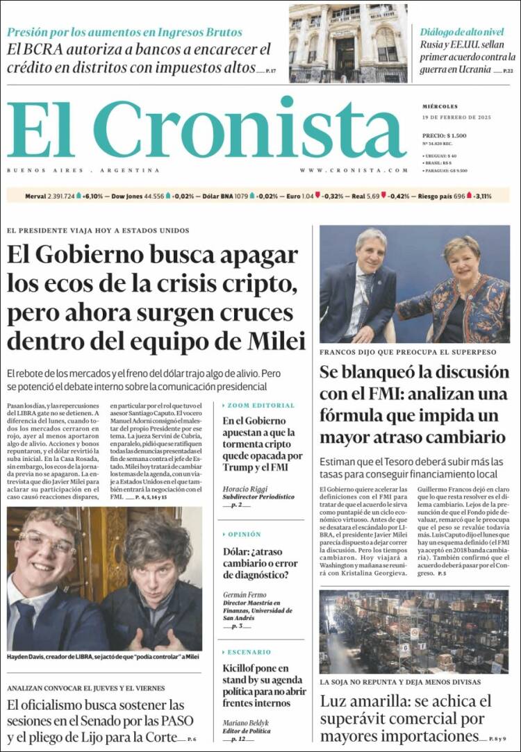 Portada de El Cronista Comercial (Argentina)