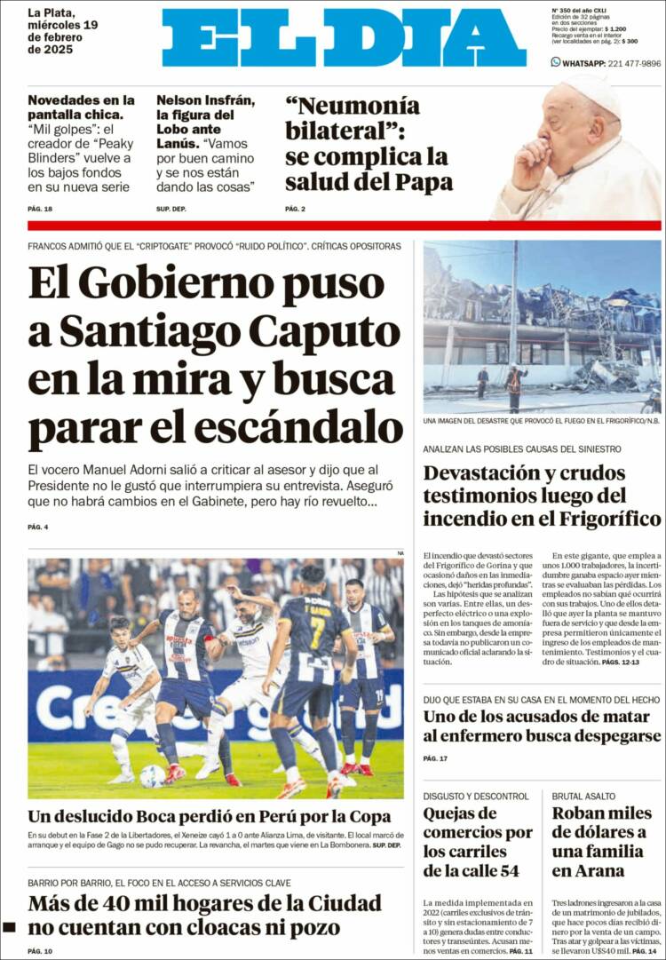 Portada de El Día de la Plata (Argentina)