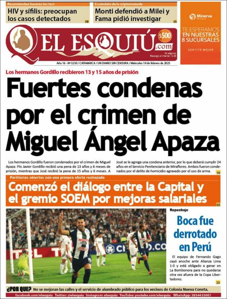 Portada de El Esquiu (Argentina)