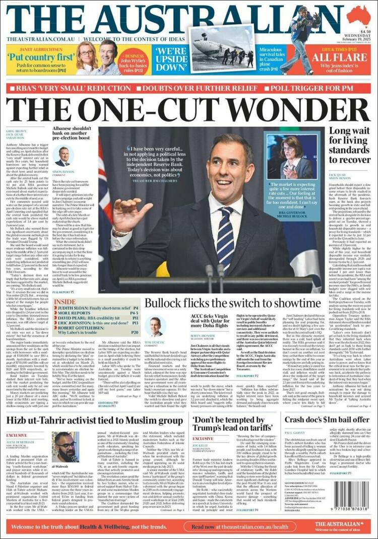 Portada de The Australian (Australia)