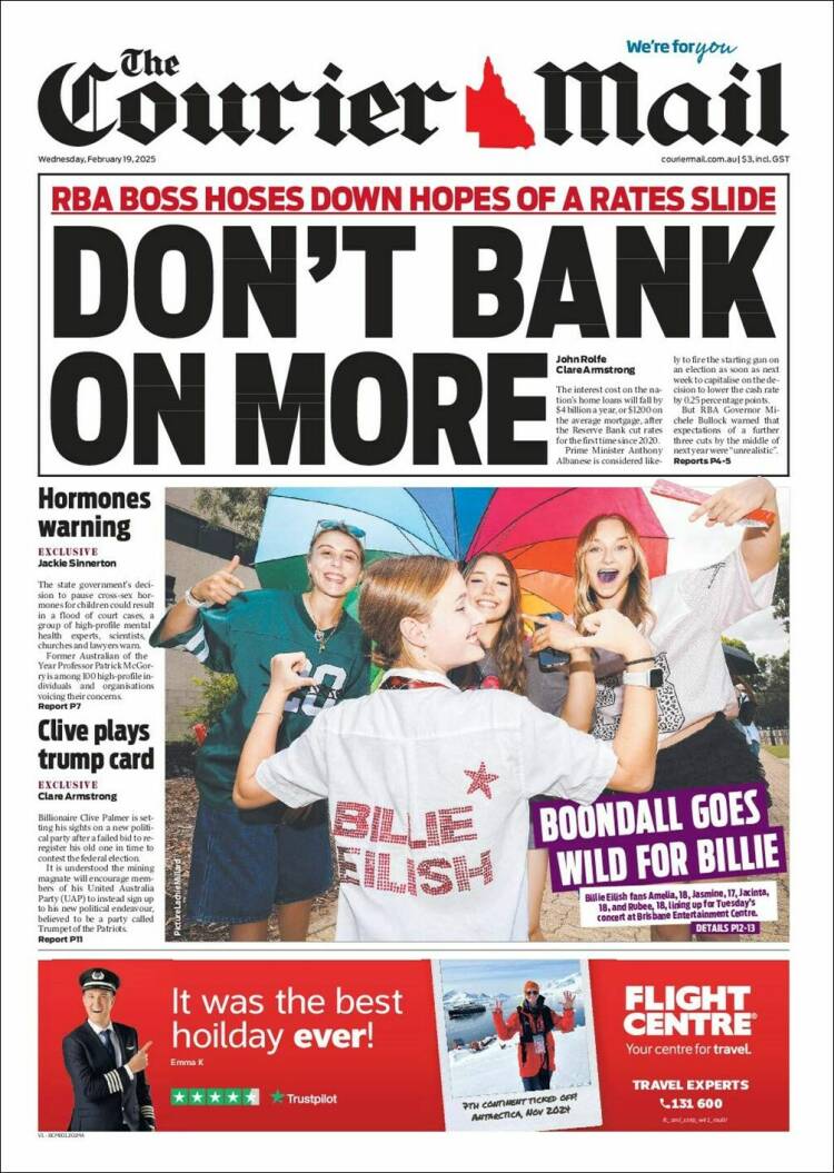 Portada de The Courier-Mail (Australia)