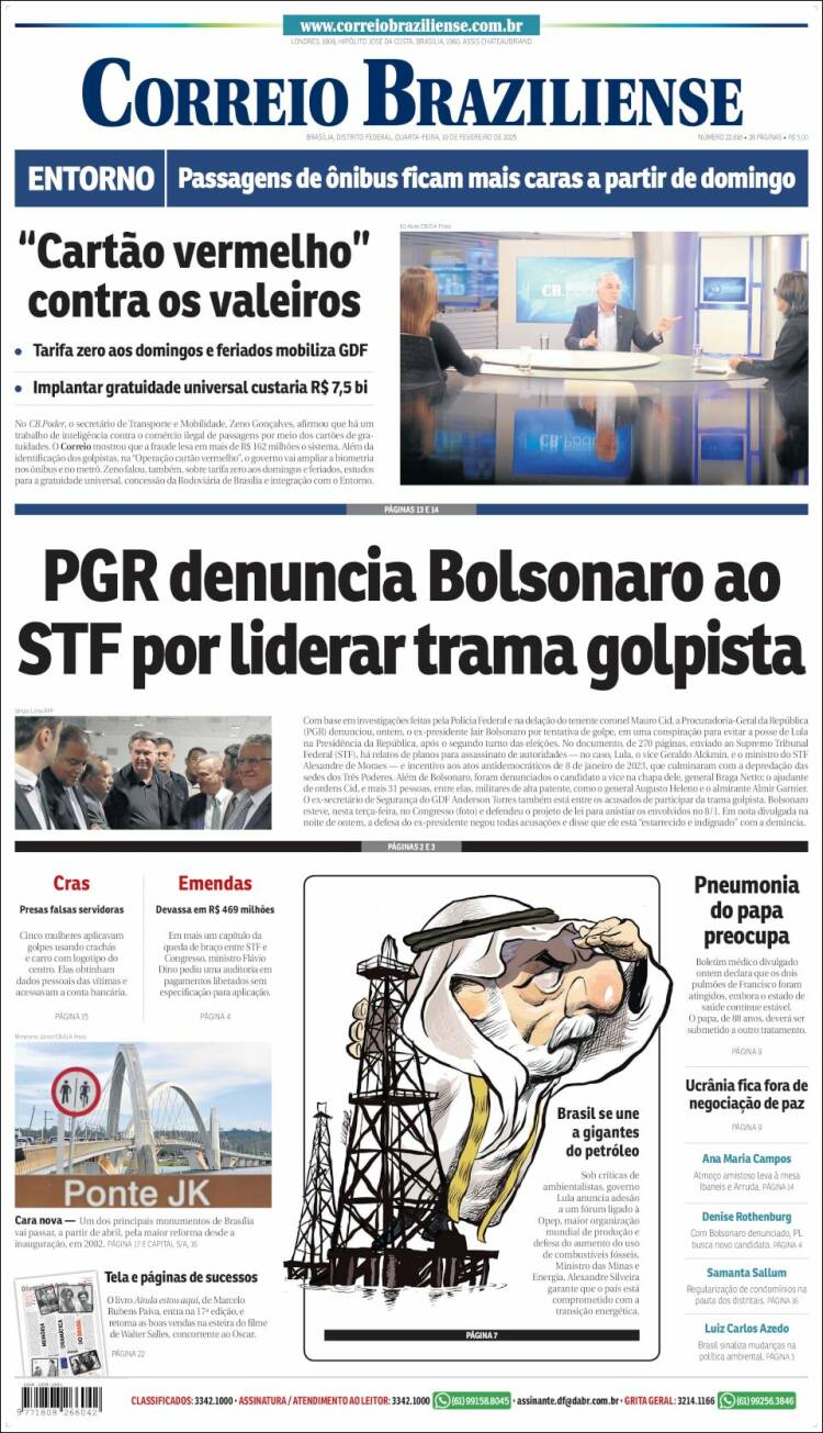 Portada de Correio Braziliense (Brasil)