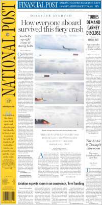 Portada de The National Post (Canadá)