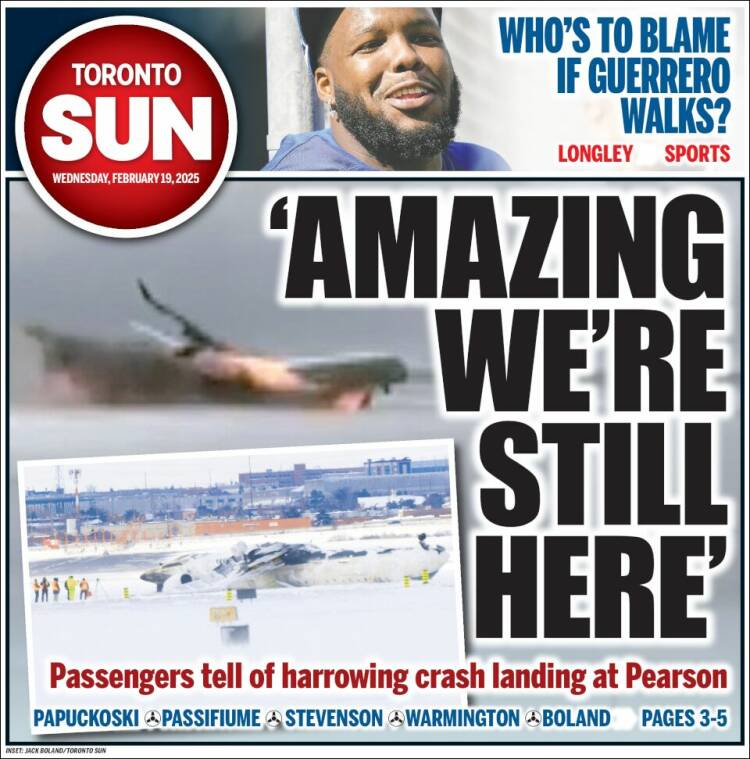 Portada de The Toronto Sun (Canada)