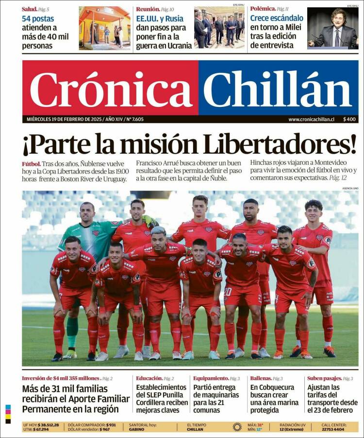 Portada de Crónica Chillán (Chile)