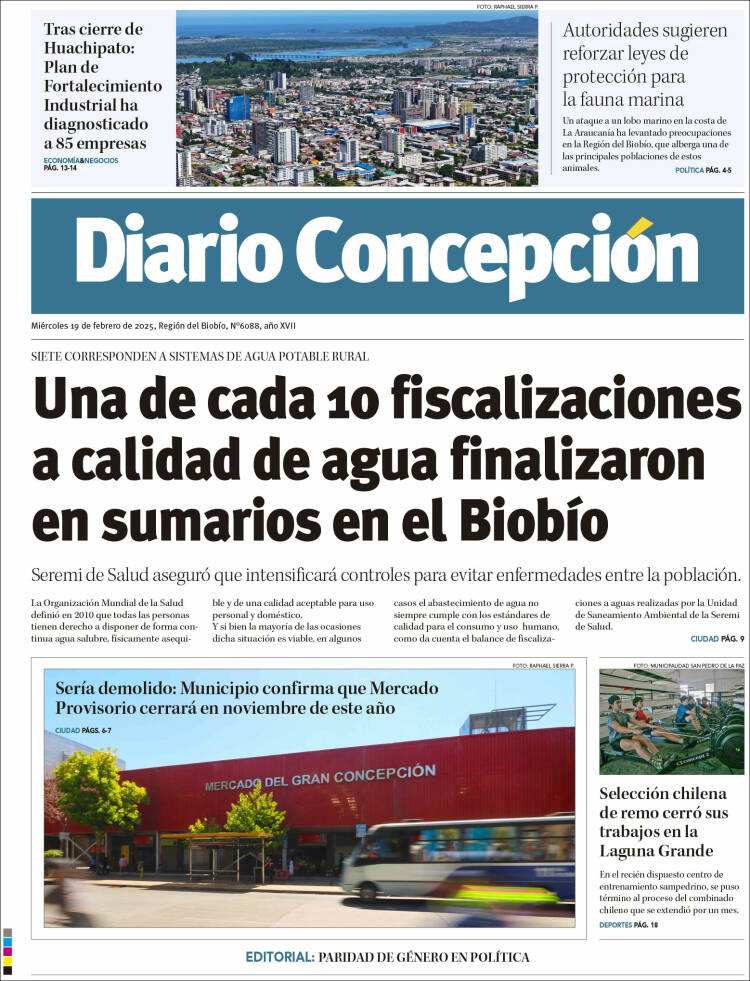 Portada de Diario de Concepción (Chile)