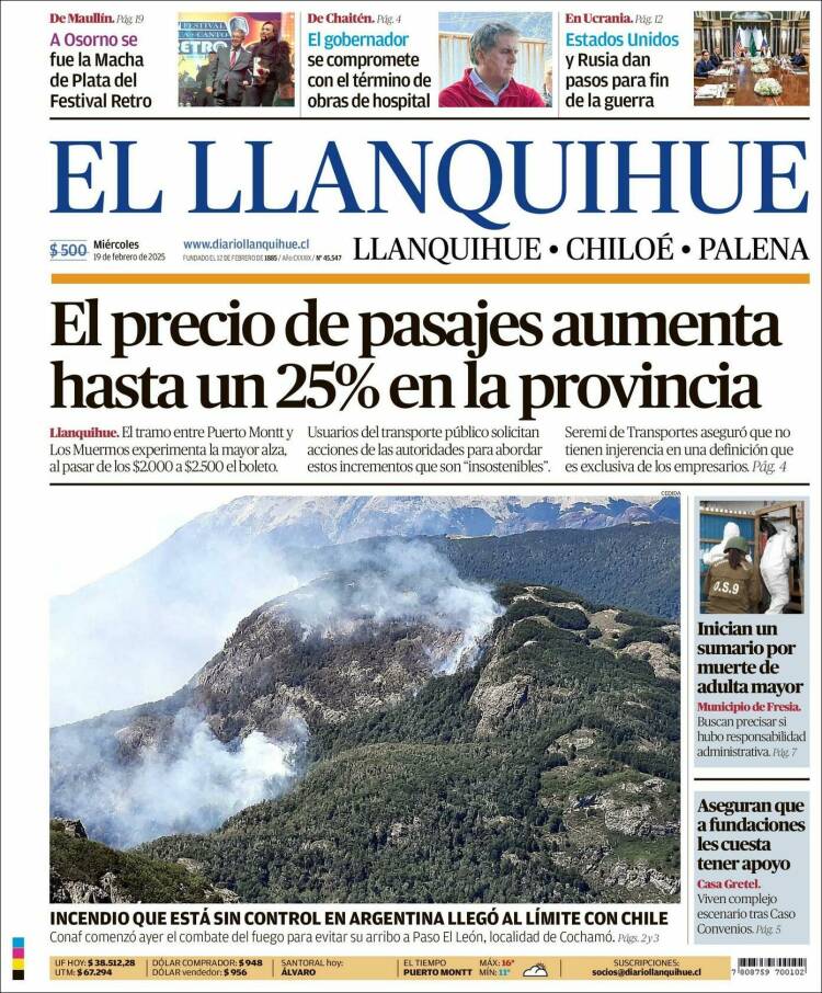 Portada de El Llanquihue (Chile)