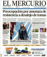 Portada de Mercurio de Valparaiso (Chile)