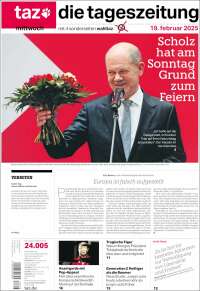 Portada de Die Tageszeitung (Alemania)