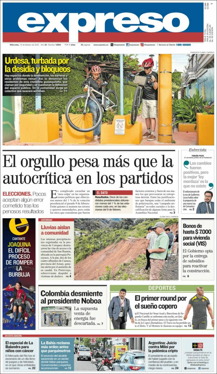 Portada de Expreso (Ecuador)