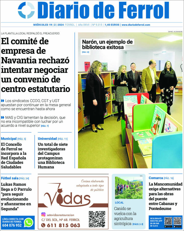 Portada de Diario de Ferrol (España)