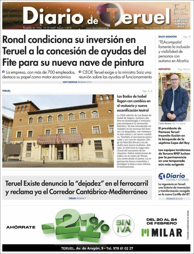 Portada de Diario de Teruel (Spain)