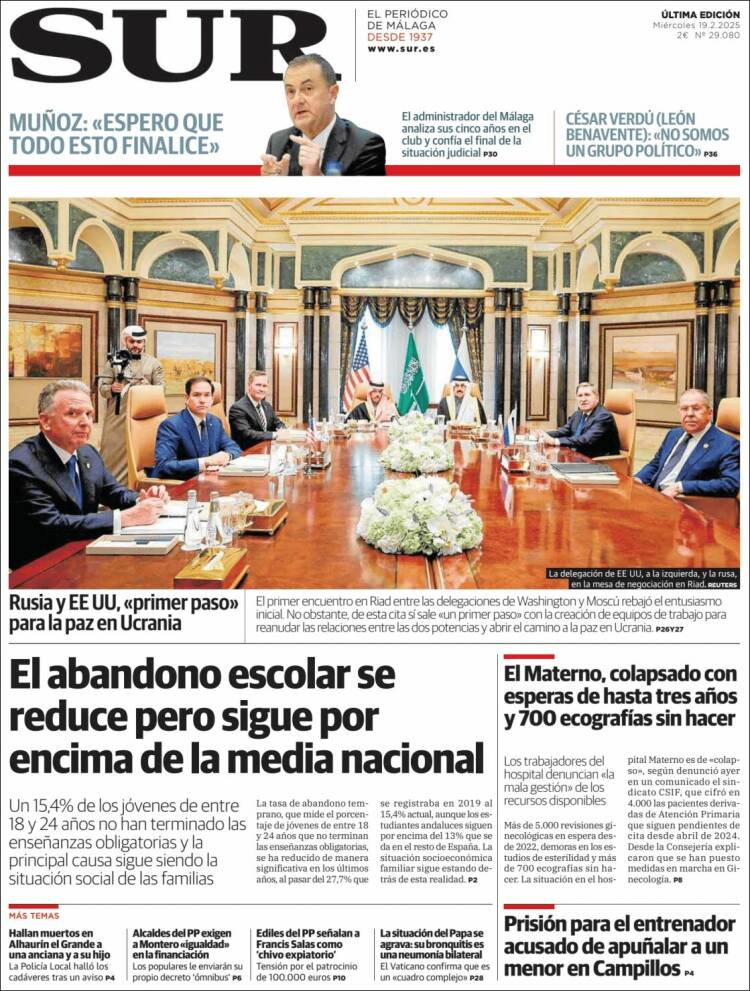 Portada de Diario el Sur (España)