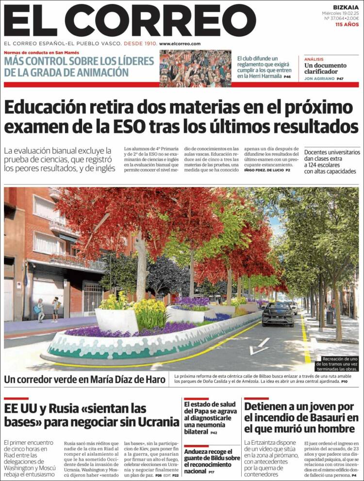 Portada de El Correo (España)