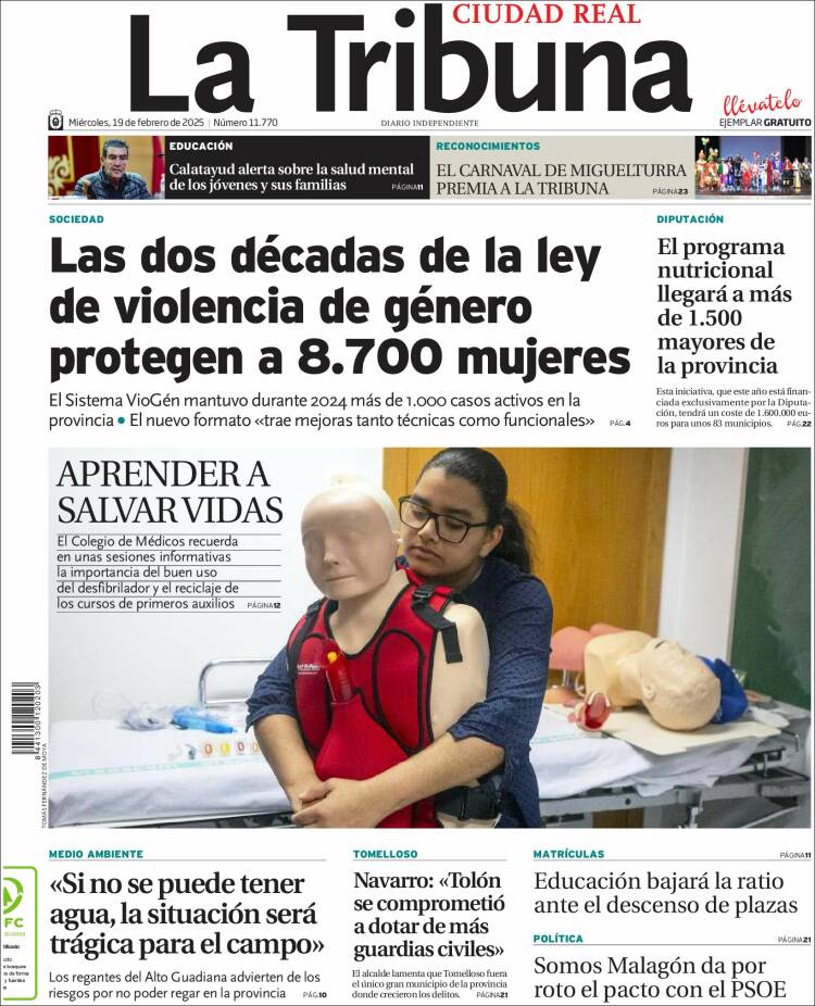 Portada de La Tribuna de Ciudad Real (Spain)