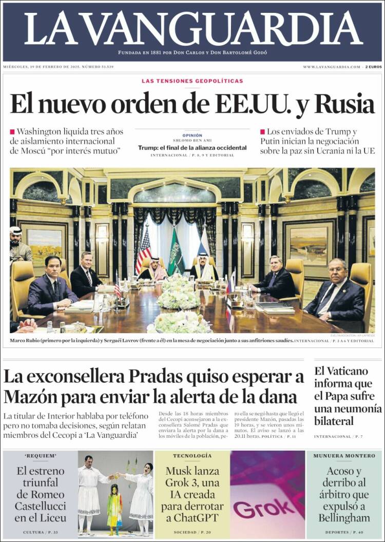 Portada de La Vanguardia (Spain)