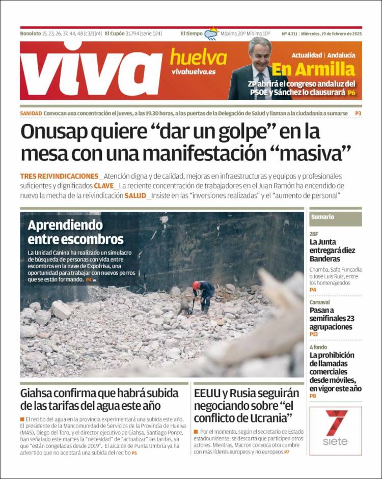 Portada de Viva Huelva (España)