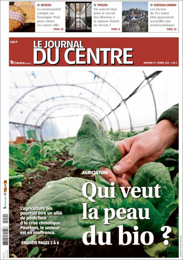 Portada de Le Journal du Centre (France)