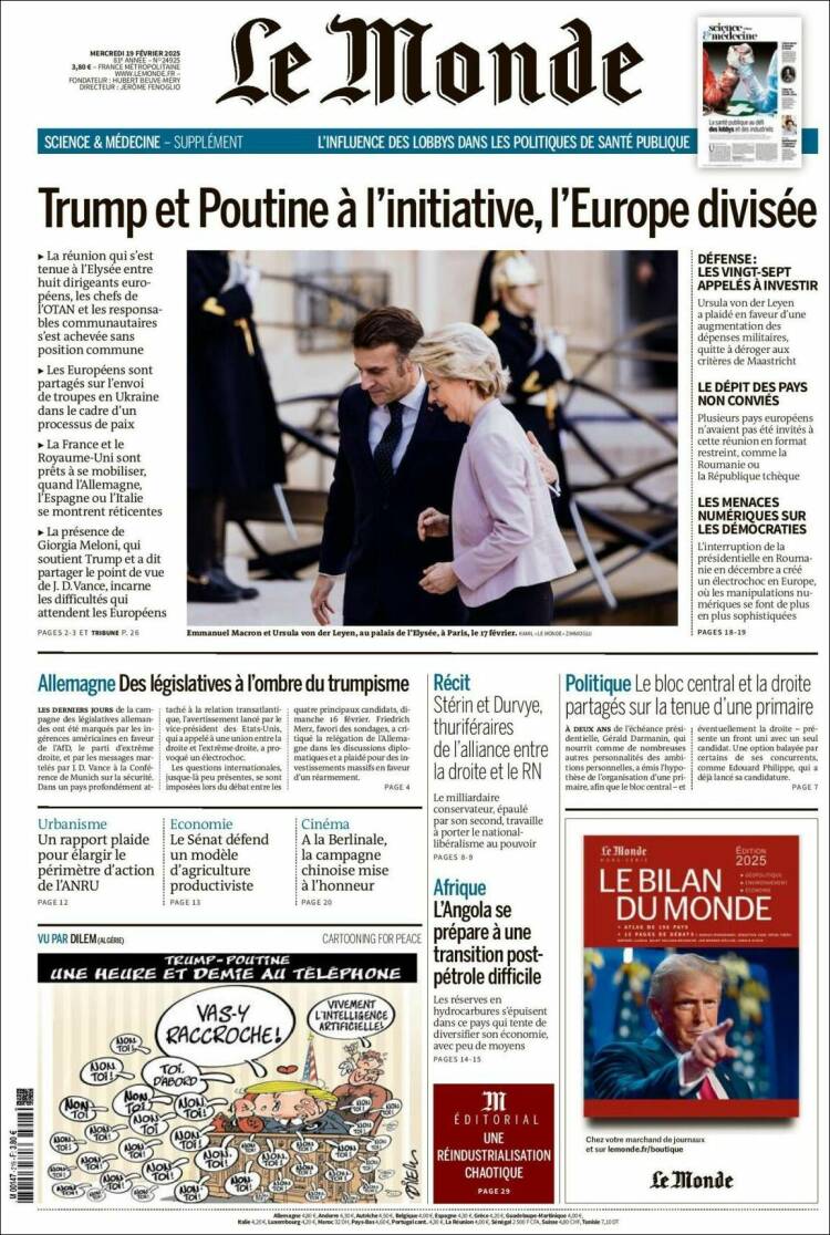 Portada de Le Monde (Francia)