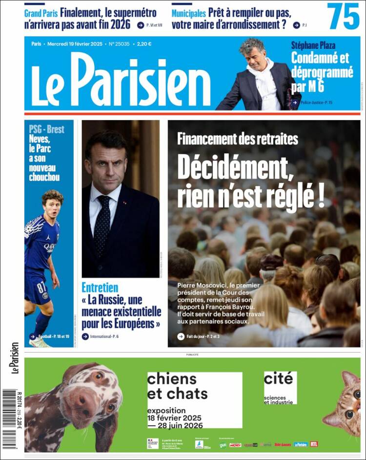 Portada de Le Parisien (Francia)