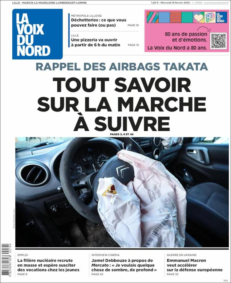 Portada de La Voix du Nord (France)