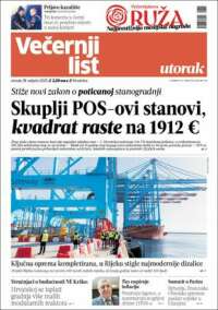 Portada de Večernji (Croatia)