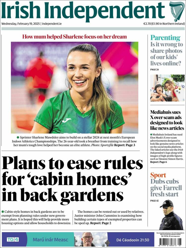 Portada de Irish Independent (Ireland)