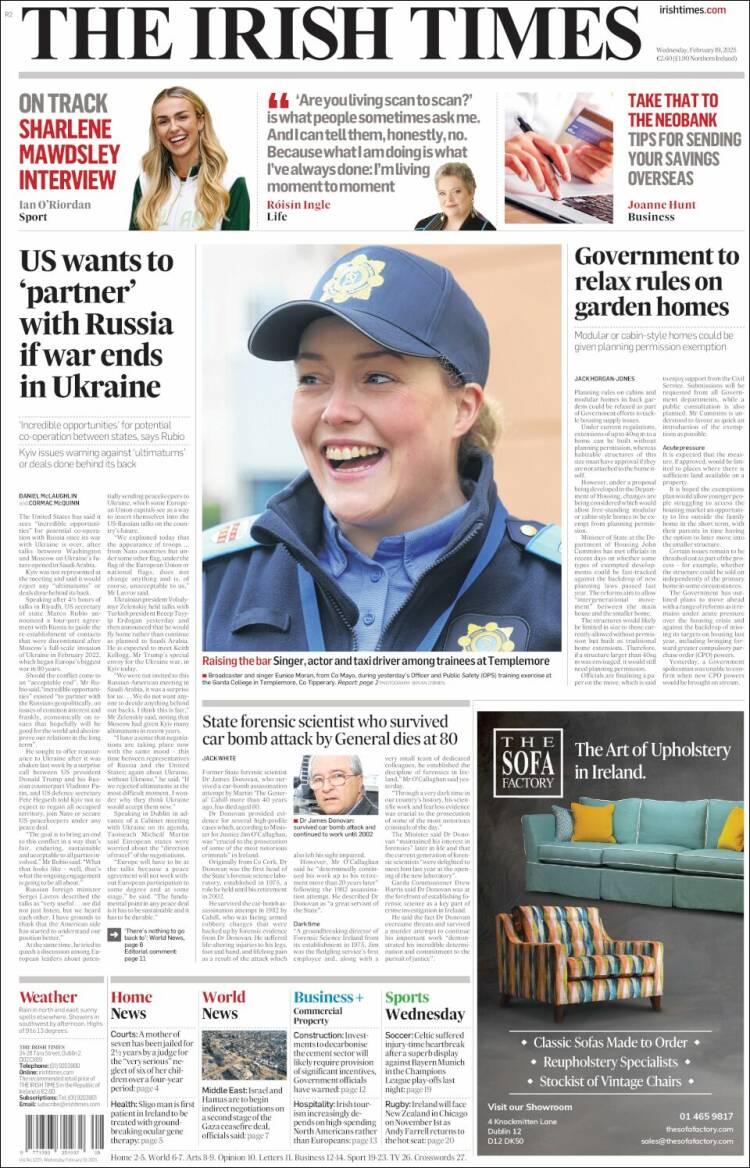 Portada de Irish Times (Ireland)