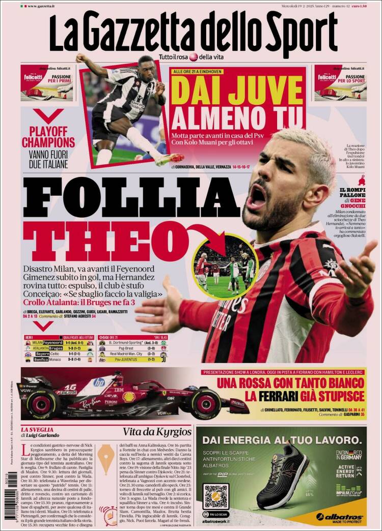 Portada de La Gazzetta dello Sport (Italy)