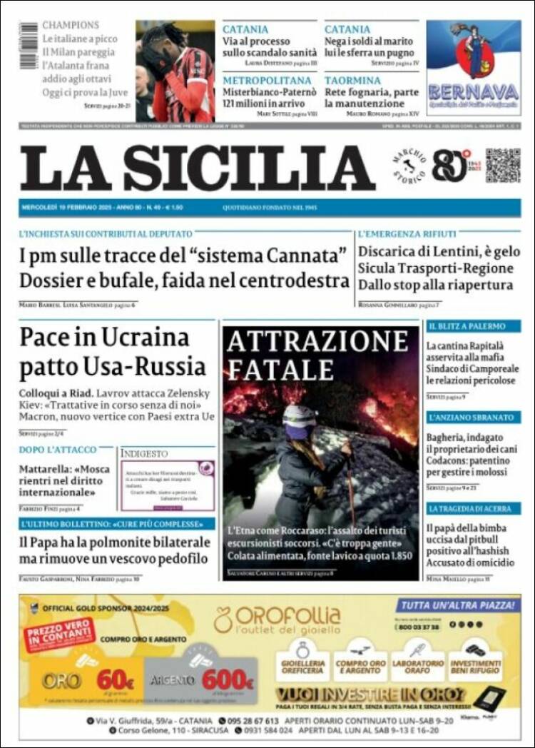 Portada de La Sicilia (Italy)