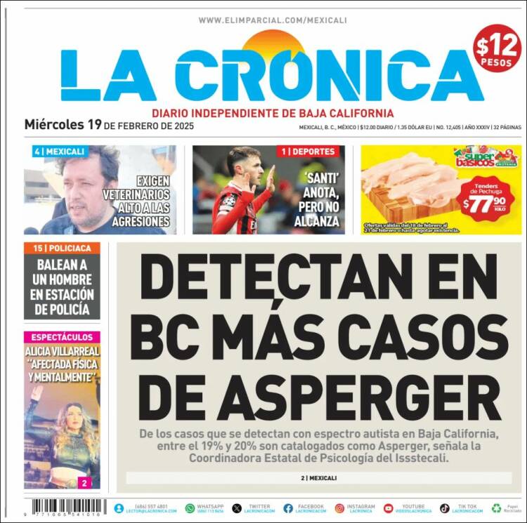 Portada de La Crónica de Baja California (México)