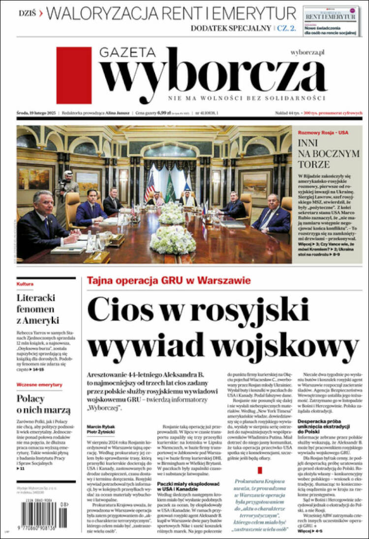 Portada de Gazeta Wyborcza (Poland)