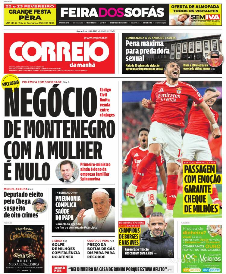 Portada de Correio da Manhã (Portugal)