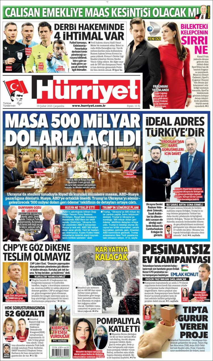 Portada de Hürriyet (Turkey)