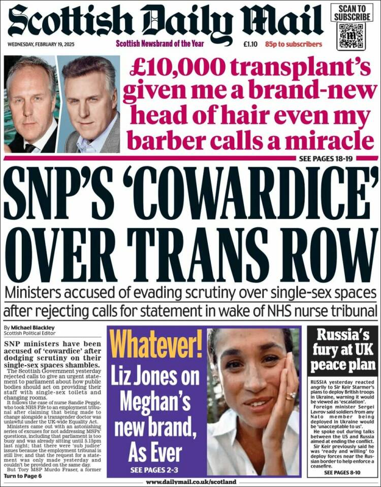 Portada de Scottish Daily Mail (United Kingdom)